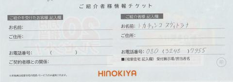 Hinokiya ¥ 200,000 coupon